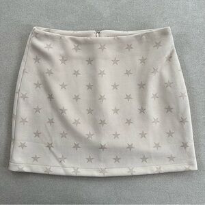 Altar’d State Faux Suede Star Print Skirt. Size Medium. Cream.